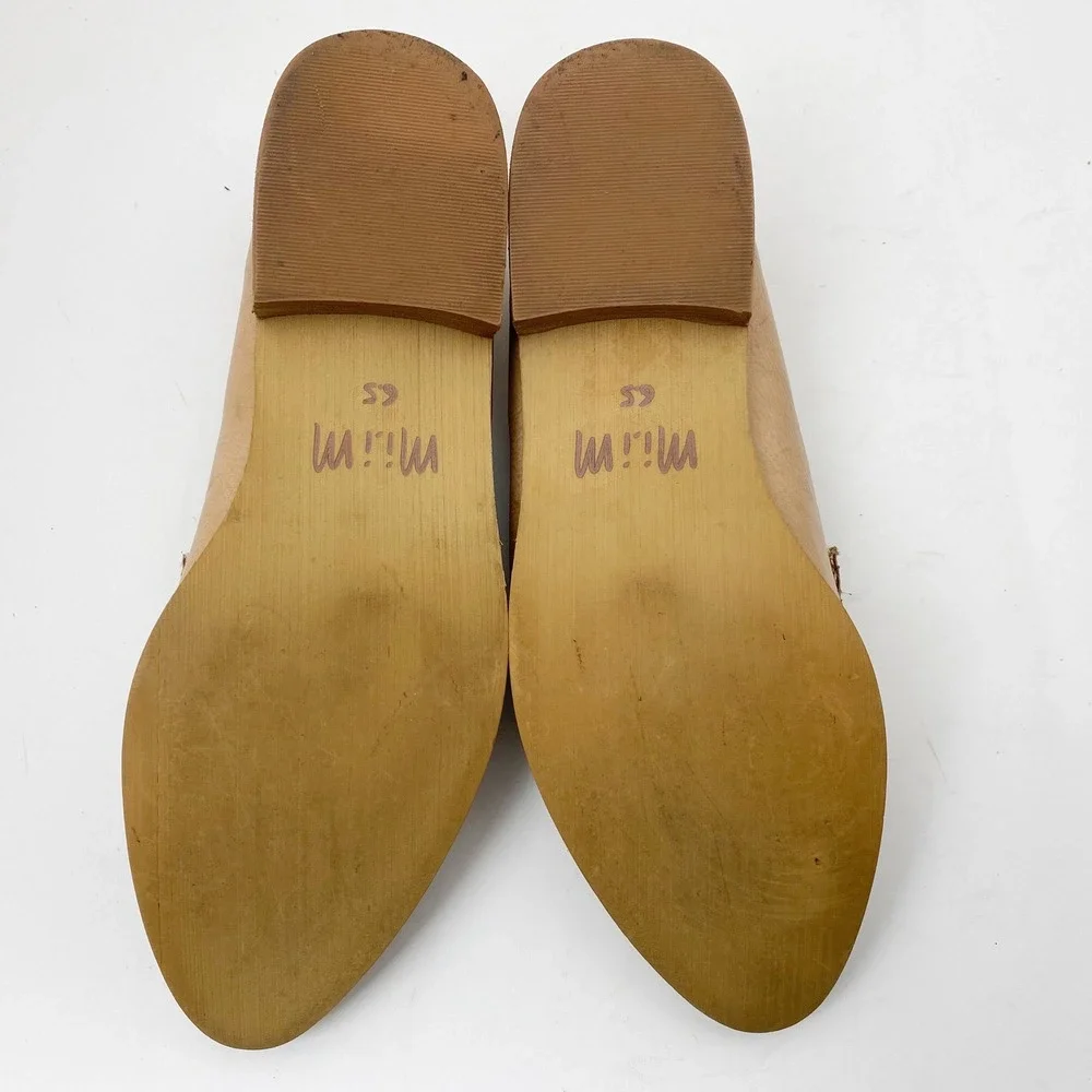 Mi.iM Studded Western Embroidered Leather Loafer Flat‎ Womens 6.5 Pointed Toe